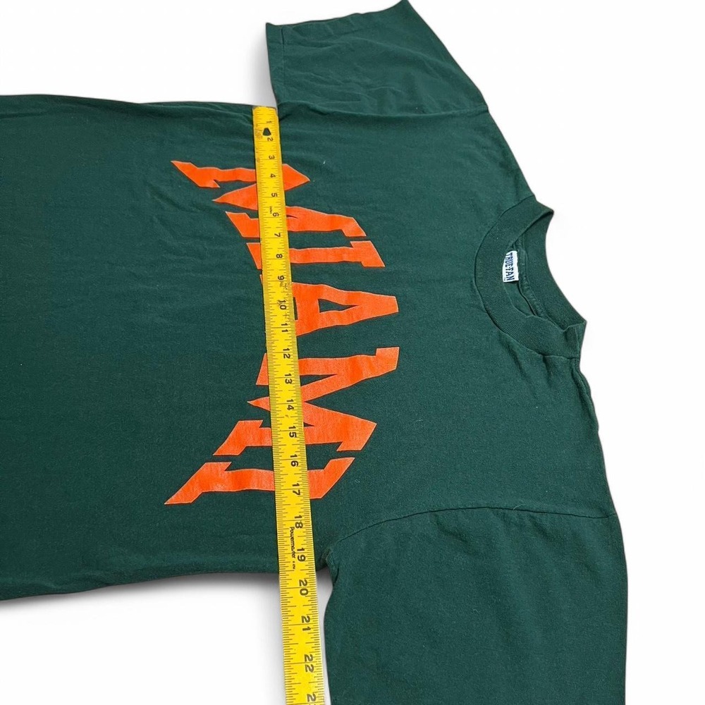 True Fan T-Shirt Mens XL Green Miami Hurricanes Vintage Y2K Collegiate Tee - Picture 3 of 6